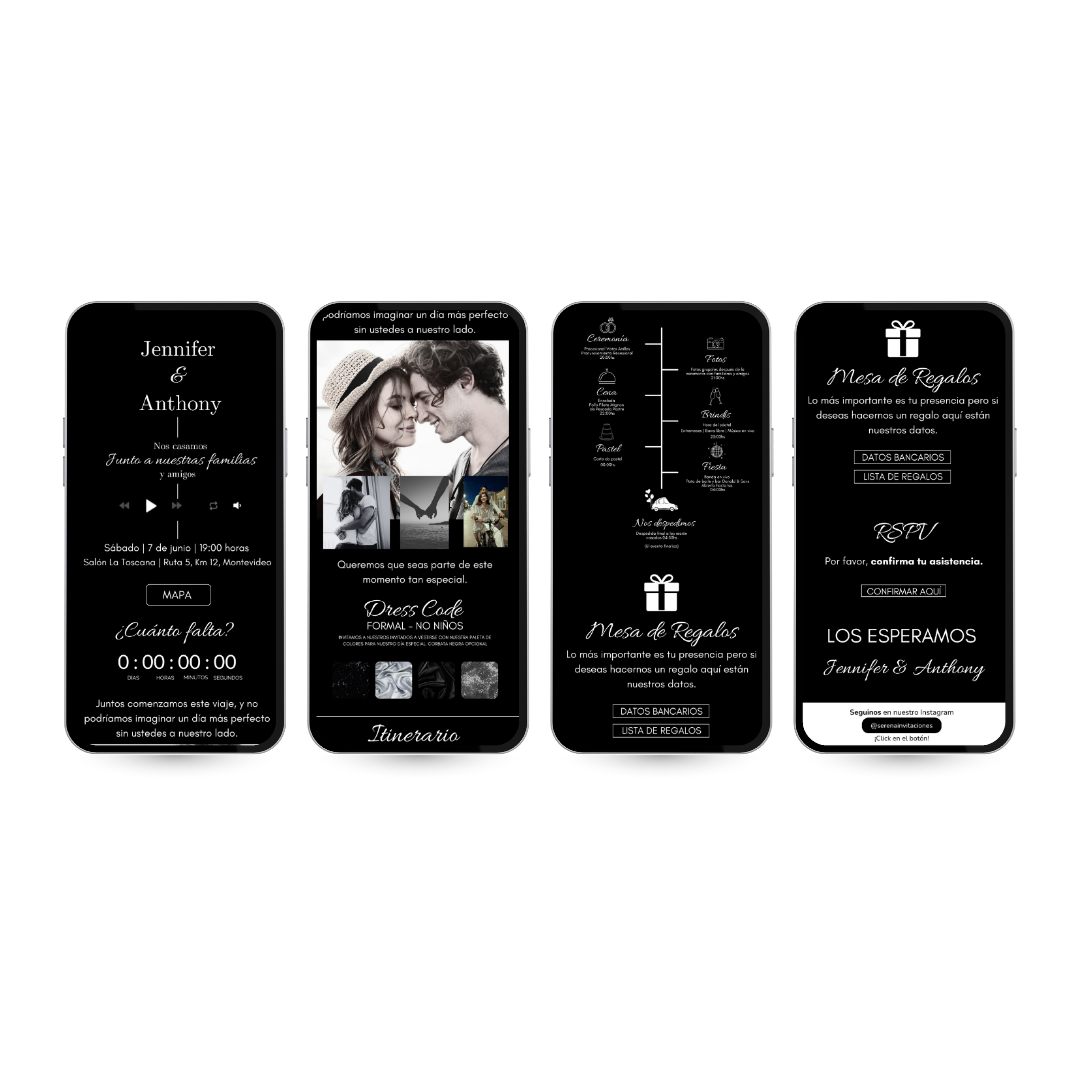 Invitación digital Premium – Noir