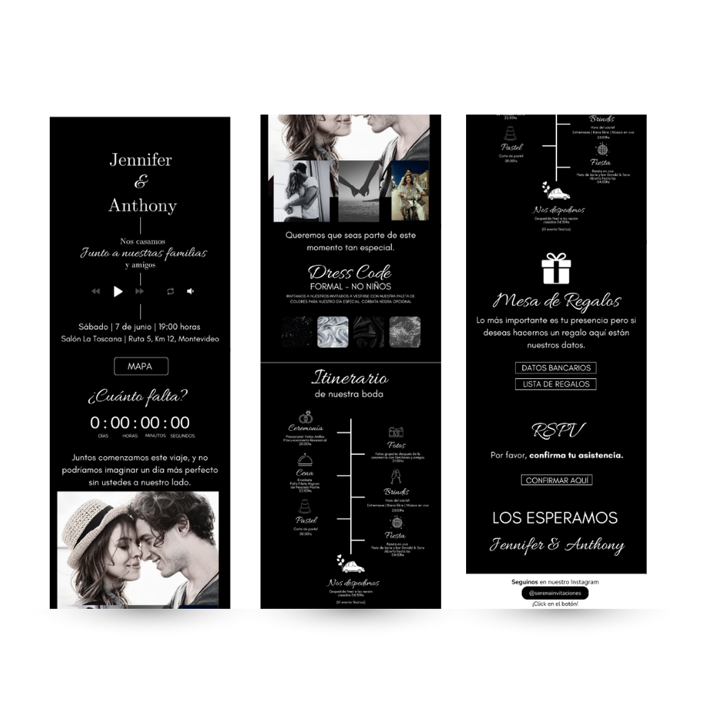 Invitación digital Premium – Noir