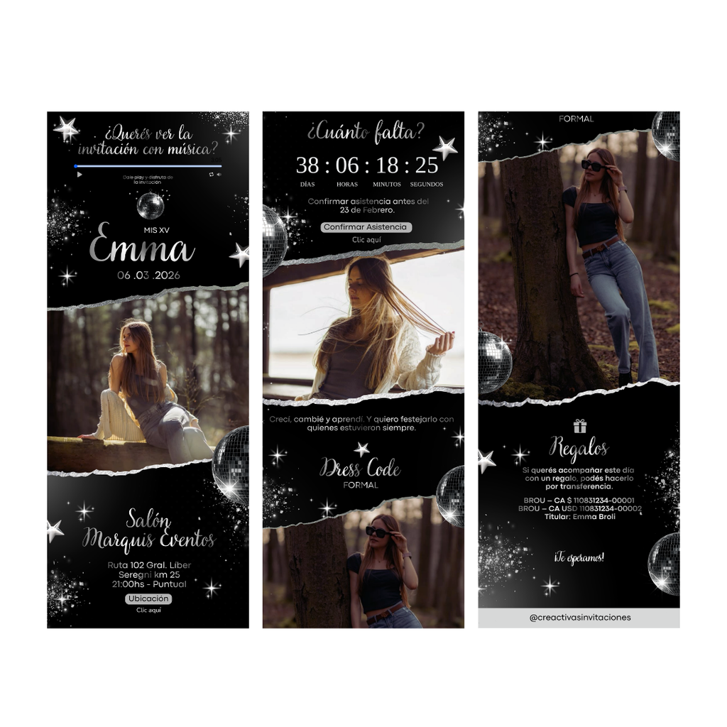 Invitación Digital Disco Queen – Experiencia Premium