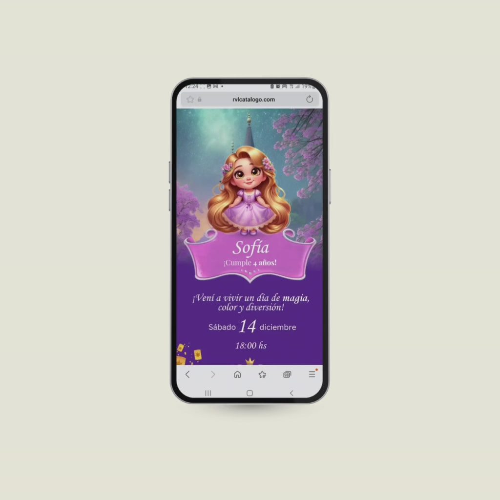 Invitación Digital Enredados Rapunzel – Infinity Premium
