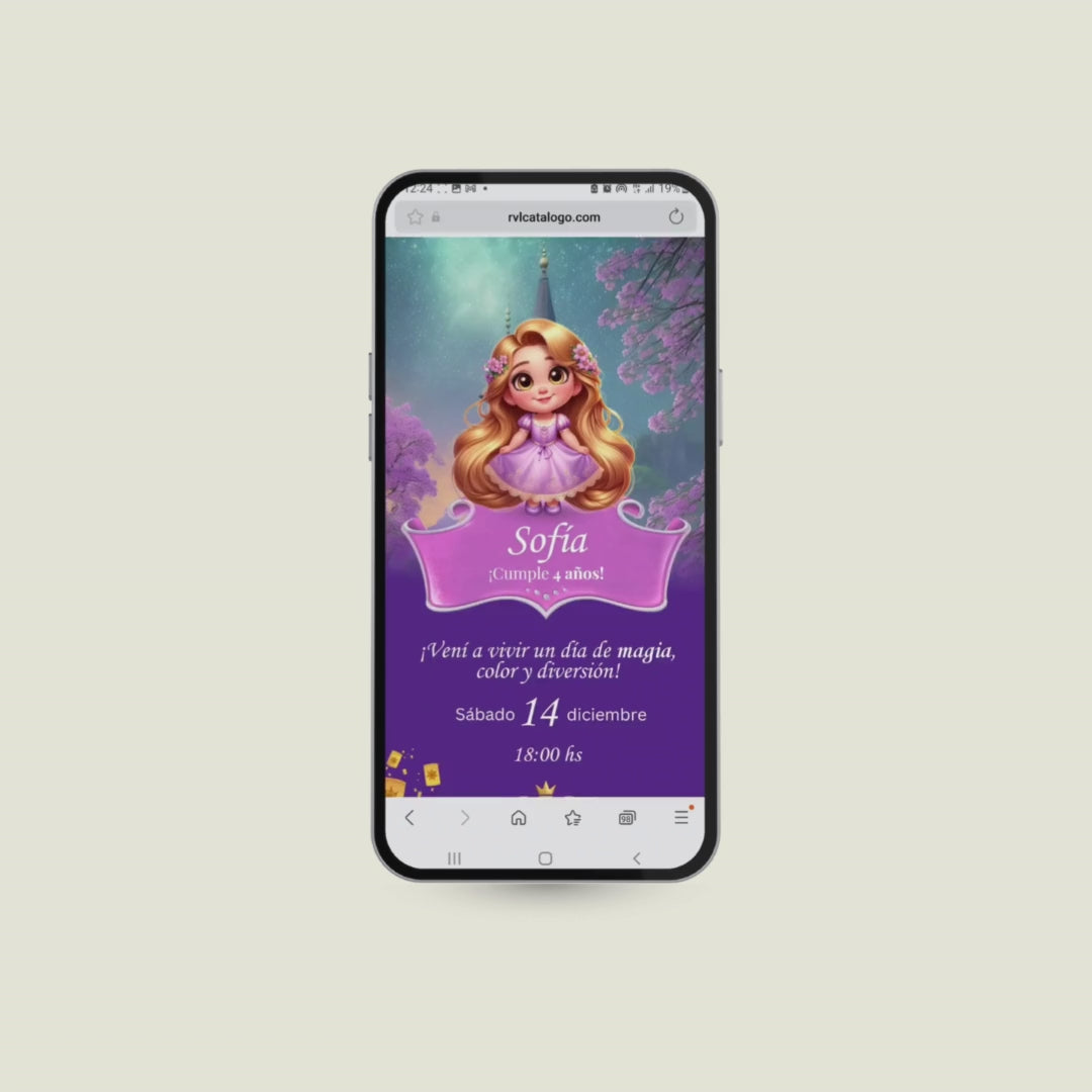 Invitación Digital Enredados Rapunzel – Infinity Premium