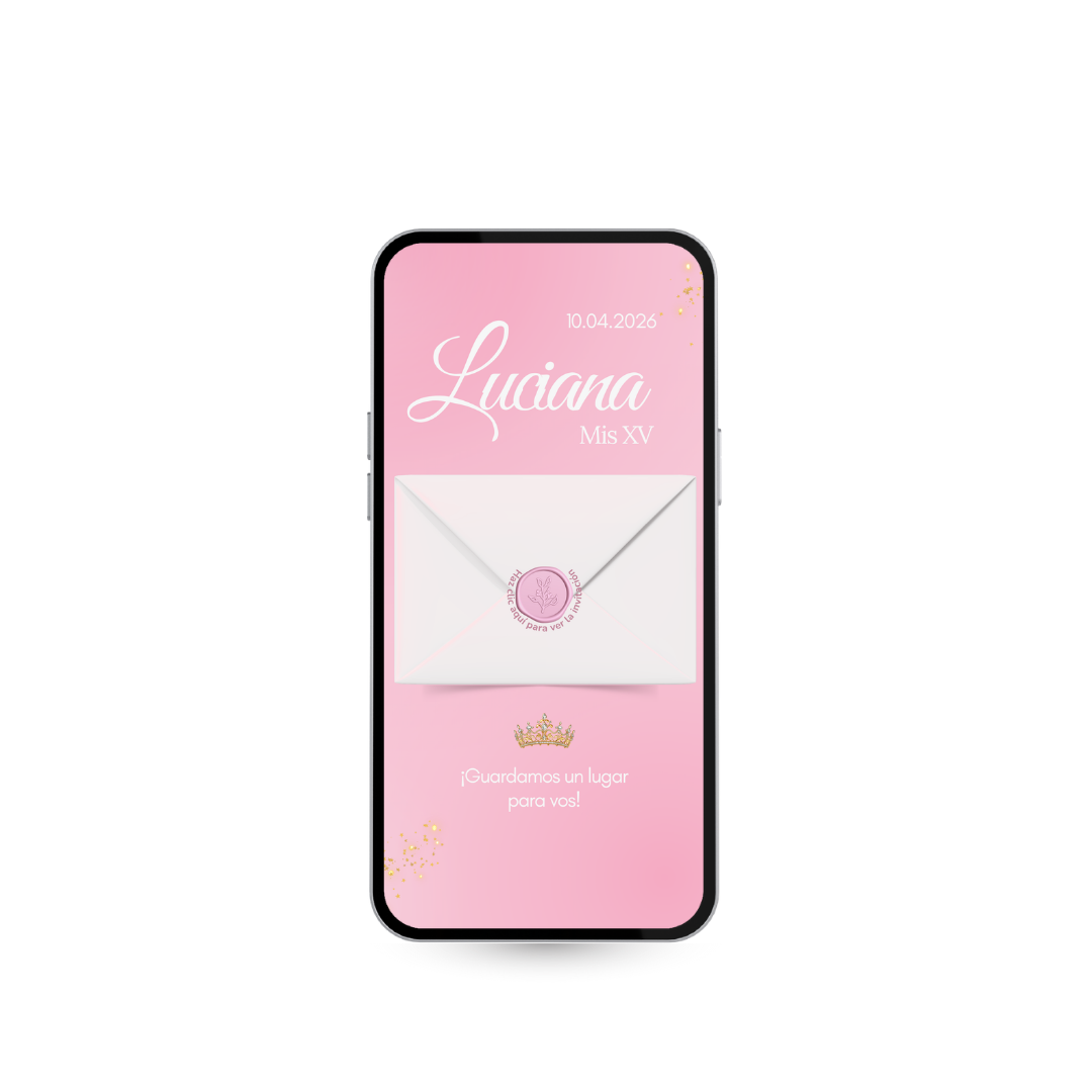 Invitación Digital Princesa Rosa – Experiencia Premium