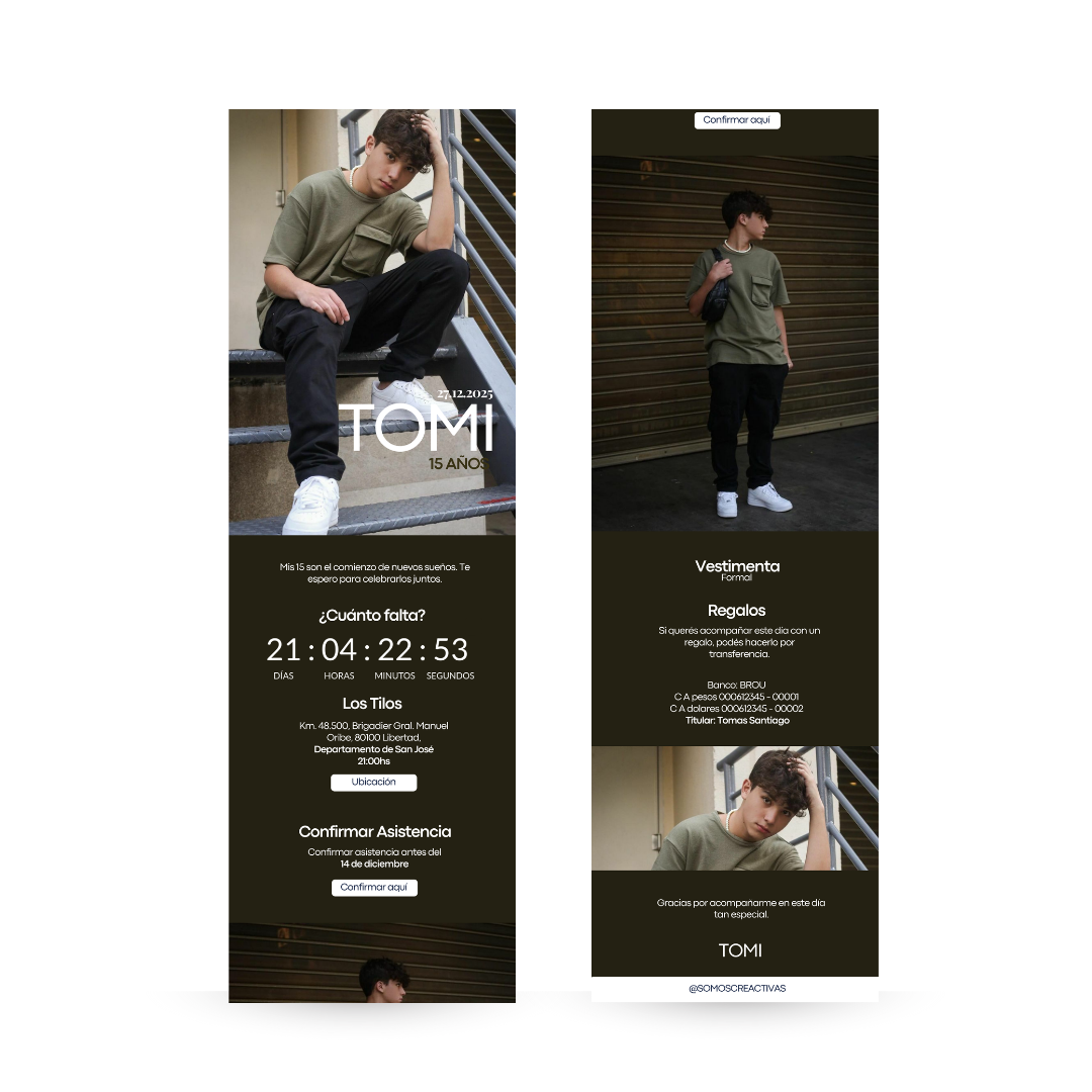 Invitación Digital Interactiva URBAN – XV Años