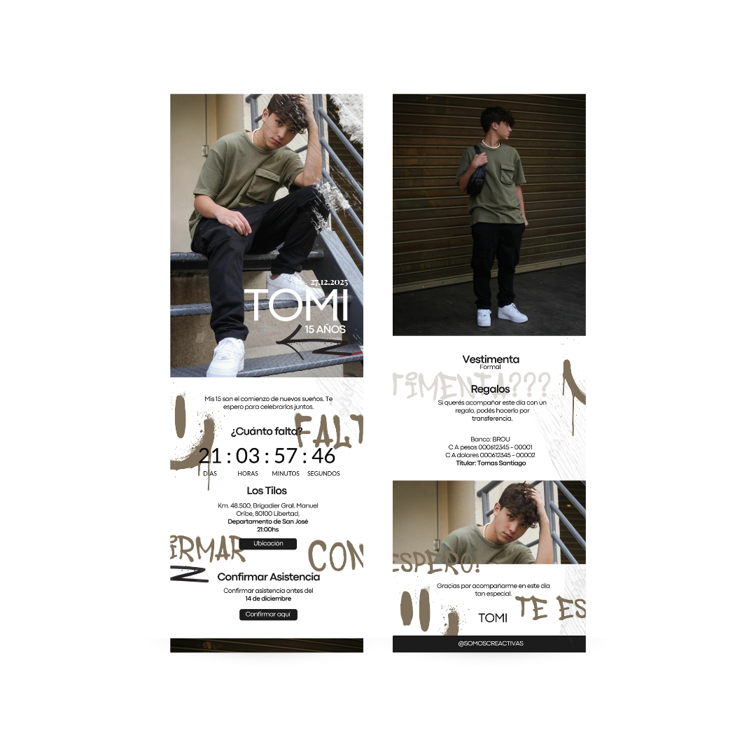 Invitación Digital Interactiva URBAN – XV Años